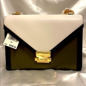 Whitney Tri-Color Leather Convertible Shoulder Bag